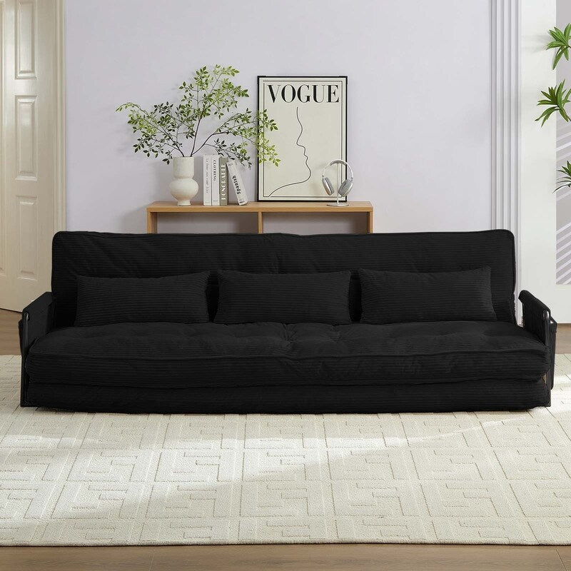 Mixoy Muti-Functional Folding Futon Floor Sofa Bed Sets with Pillows,6 Position Adjustable Backrest-3+2+1