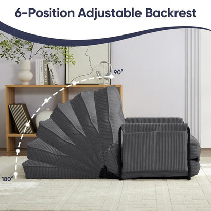 Mixoy Muti-Functional Folding Futon Floor Sofa Bed,Single Lazy Sofa with Pillows,6 Position Adjustable Backrest