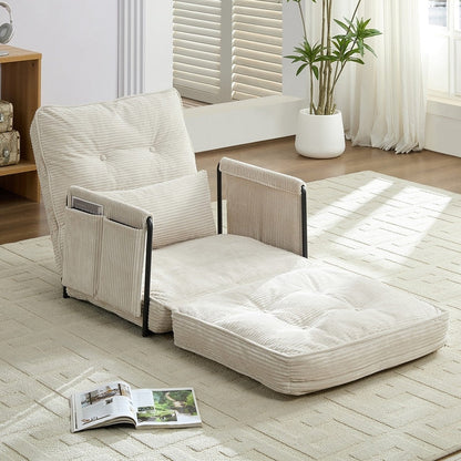 Mixoy Muti-Functional Folding Futon Floor Sofa Bed,Single Lazy Sofa with Pillows,6 Position Adjustable Backrest