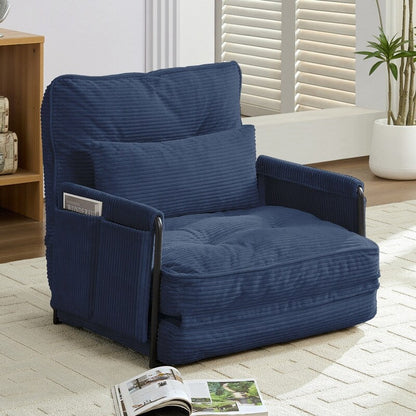 Mixoy Muti-Functional Folding Futon Floor Sofa Bed,Single Lazy Sofa with Pillows,6 Position Adjustable Backrest