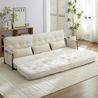 Mixoy Muti-Functional Folding Futon Sofa Bed Floor Sofa Bedï¼?-Seater Lazy Sofa with Pillows,6 Position Adjustable Backrest