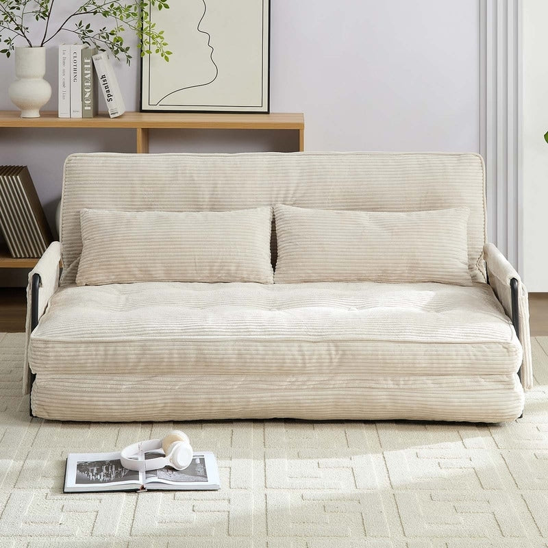 Mixoy Muti-Functional Folding Futon Floor Sofa Bed Sets with Pillows,6 Position Adjustable Backrest-3+2+1