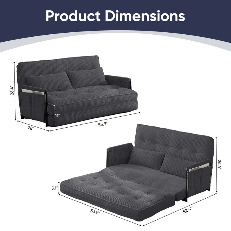 Mixoy Muti-Functional Folding Futon Floor Sofa Bed Sets with Pillows,6 Position Adjustable Backrest-3+2+1
