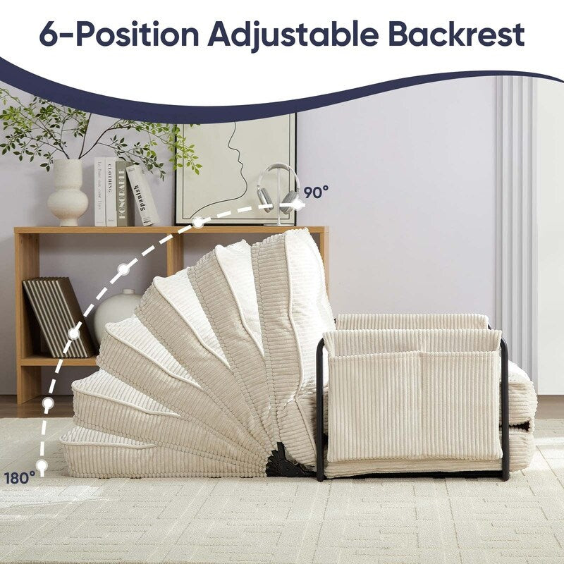 Mixoy Muti-Functional Folding Futon Floor Sofa Bed Sets with Pillows,6 Position Adjustable Backrest-3+2+1