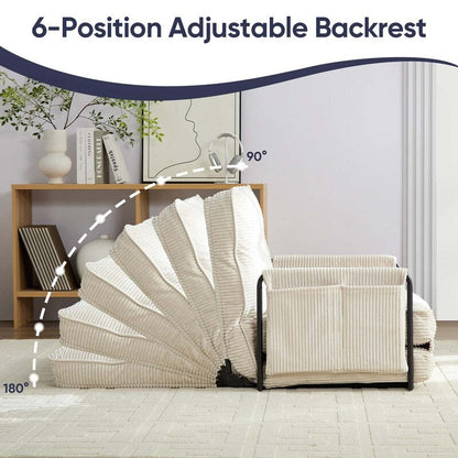 Mixoy Muti-Functional Folding Futon Floor Sofa Bed Sets with Pillows,6 Position Adjustable Backrest-3+2+1