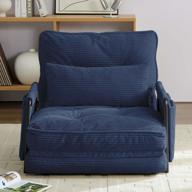 Mixoy Muti-Functional Folding Futon Floor Sofa Bed Sets with Pillows,6 Position Adjustable Backrest-3+2+1