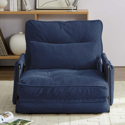 Mixoy Muti-Functional Folding Futon Floor Sofa Bed Sets with Pillows,6 Position Adjustable Backrest-3+2+1