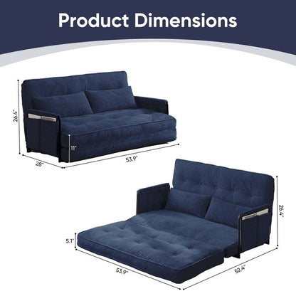 Mixoy Muti-Functional Folding Futon Floor Sofa Bed Sets with Pillows,6 Position Adjustable Backrest-3+2+1