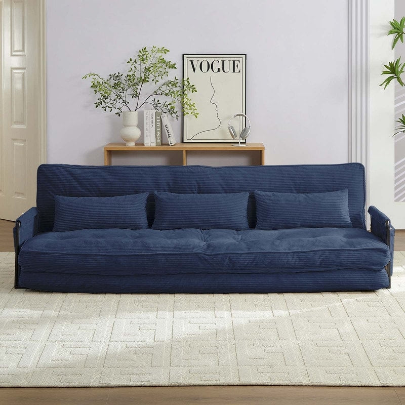 Mixoy Muti-Functional Folding Futon Floor Sofa Bed Sets with Pillows,6 Position Adjustable Backrest-3+2+1