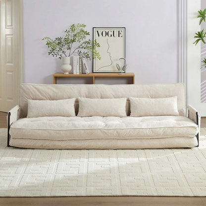 Mixoy Muti-Functional Folding Futon Floor Sofa Bed Sets with Pillows,6 Position Adjustable Backrest-3+2+1
