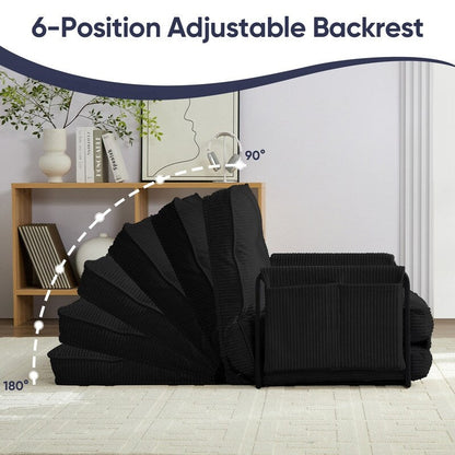 Mixoy Muti-Functional Folding Loveseat Floor Sofa Bed,Lazy Sofa with Pillows,6 Position Adjustable Backrest