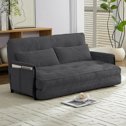 Mixoy Muti-Functional Folding Loveseat Floor Sofa Bed,Lazy Sofa with Pillows,6 Position Adjustable Backrest