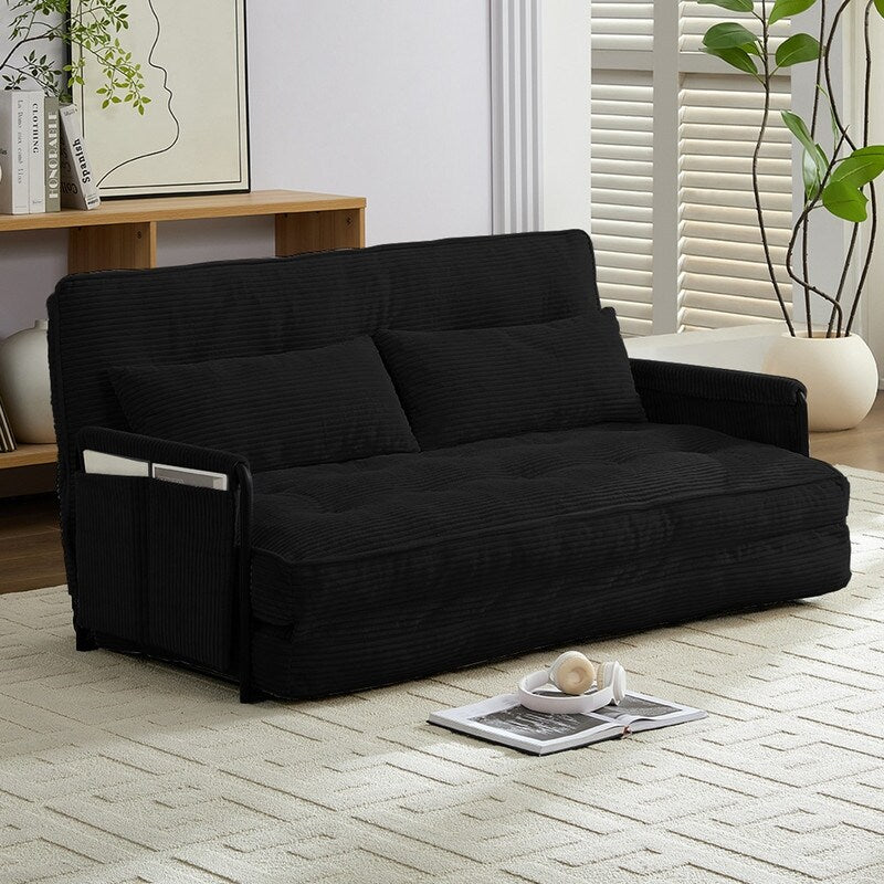 Mixoy Muti-Functional Folding Loveseat Floor Sofa Bed,Lazy Sofa with Pillows,6 Position Adjustable Backrest