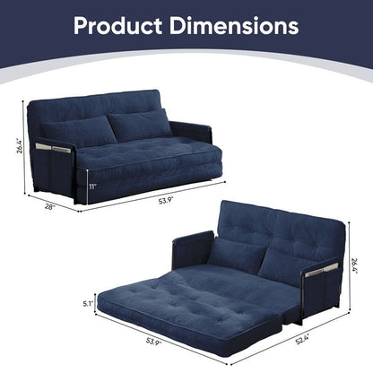 Mixoy Muti-Functional Folding Loveseat Floor Sofa Bed,Lazy Sofa with Pillows,6 Position Adjustable Backrest