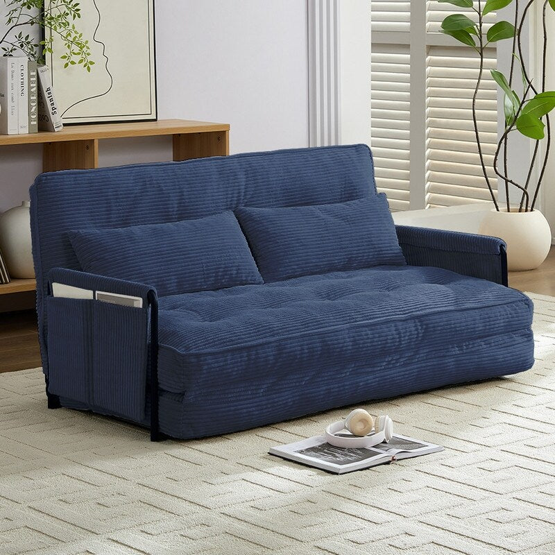 Mixoy Muti-Functional Folding Loveseat Floor Sofa Bed,Lazy Sofa with Pillows,6 Position Adjustable Backrest