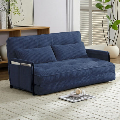 Mixoy Muti-Functional Folding Loveseat Floor Sofa Bed,Lazy Sofa with Pillows,6 Position Adjustable Backrest
