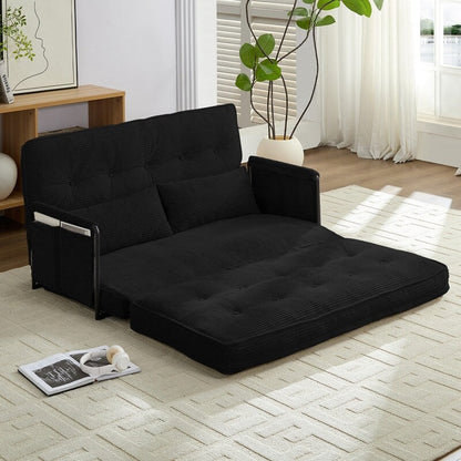 Mixoy Muti-Functional Folding Loveseat Floor Sofa Bed,Lazy Sofa with Pillows,6 Position Adjustable Backrest