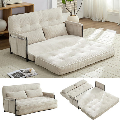 Mixoy Muti-Functional Folding Loveseat Floor Sofa Bed,Lazy Sofa with Pillows,6 Position Adjustable Backrest