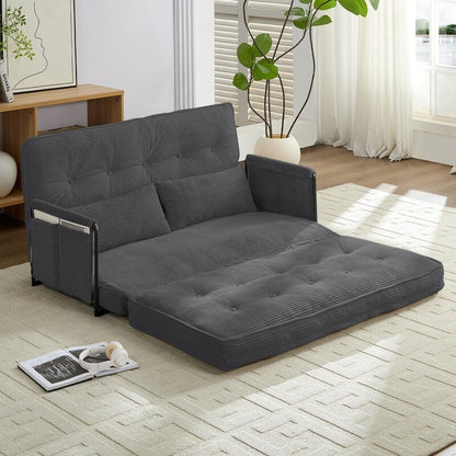 Mixoy Muti-Functional Folding Loveseat Floor Sofa Bed,Lazy Sofa with Pillows,6 Position Adjustable Backrest
