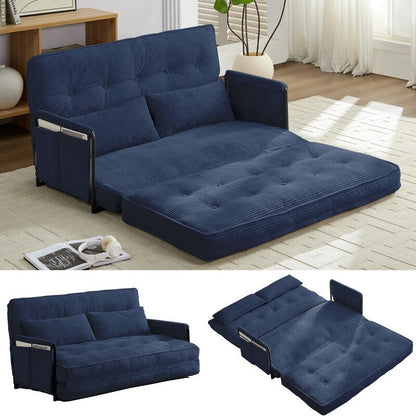 Mixoy Muti-Functional Folding Loveseat Floor Sofa Bed,Lazy Sofa with Pillows,6 Position Adjustable Backrest