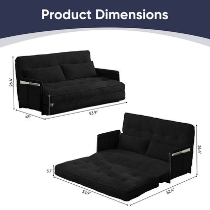 Mixoy Muti-Functional Folding Loveseat Floor Sofa Bed,Lazy Sofa with Pillows,6 Position Adjustable Backrest
