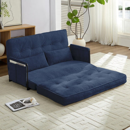 Mixoy Muti-Functional Folding Loveseat Floor Sofa Bed,Lazy Sofa with Pillows,6 Position Adjustable Backrest