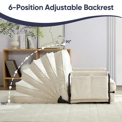Mixoy Muti-Functional Folding Loveseat Floor Sofa Bed,Lazy Sofa with Pillows,6 Position Adjustable Backrest