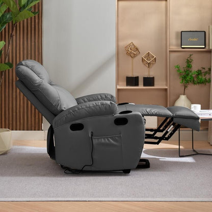 Mixoy Power Lift Massage Recliner Chair for Elderly,with Heat,Infinite Position,Side Pocket,Cup Holders,USB Charge Port