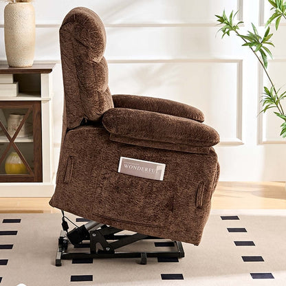 Mixoy Velvet Power Lift Recliners Chair,Dual Motor Heat Massage Electric Recliner Chair with Remote