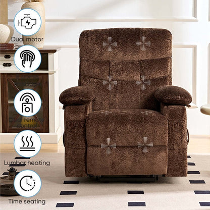 Mixoy Velvet Power Lift Recliners Chair,Dual Motor Heat Massage Electric Recliner Chair with Remote