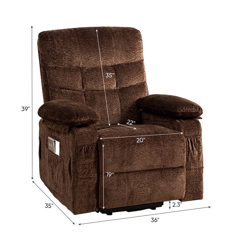 Mixoy Velvet Power Lift Recliners Chair,Dual Motor Heat Massage Electric Recliner Chair with Remote