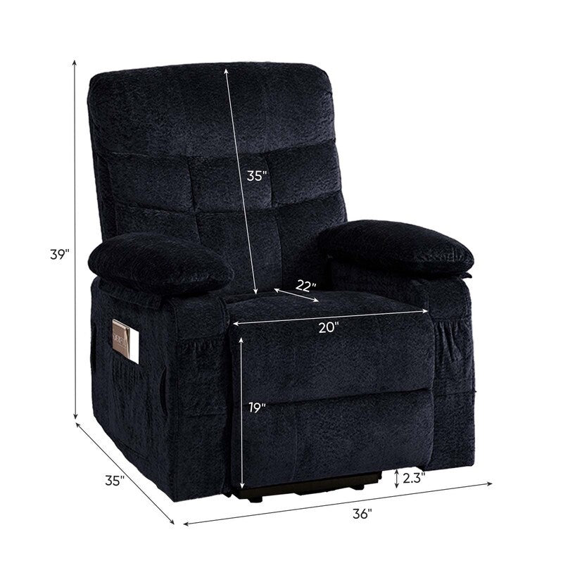 Mixoy Velvet Power Lift Recliners Chair,Dual Motor Heat Massage Electric Recliner Chair with Remote
