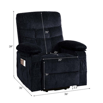 Mixoy Velvet Power Lift Recliners Chair,Dual Motor Heat Massage Electric Recliner Chair with Remote