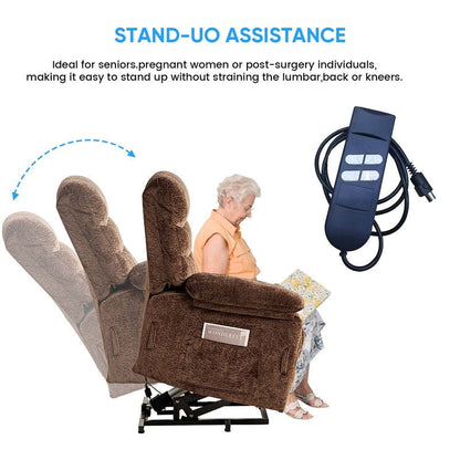 Mixoy Velvet Power Lift Recliners Chair,Dual Motor Heat Massage Electric Recliner Chair with Remote