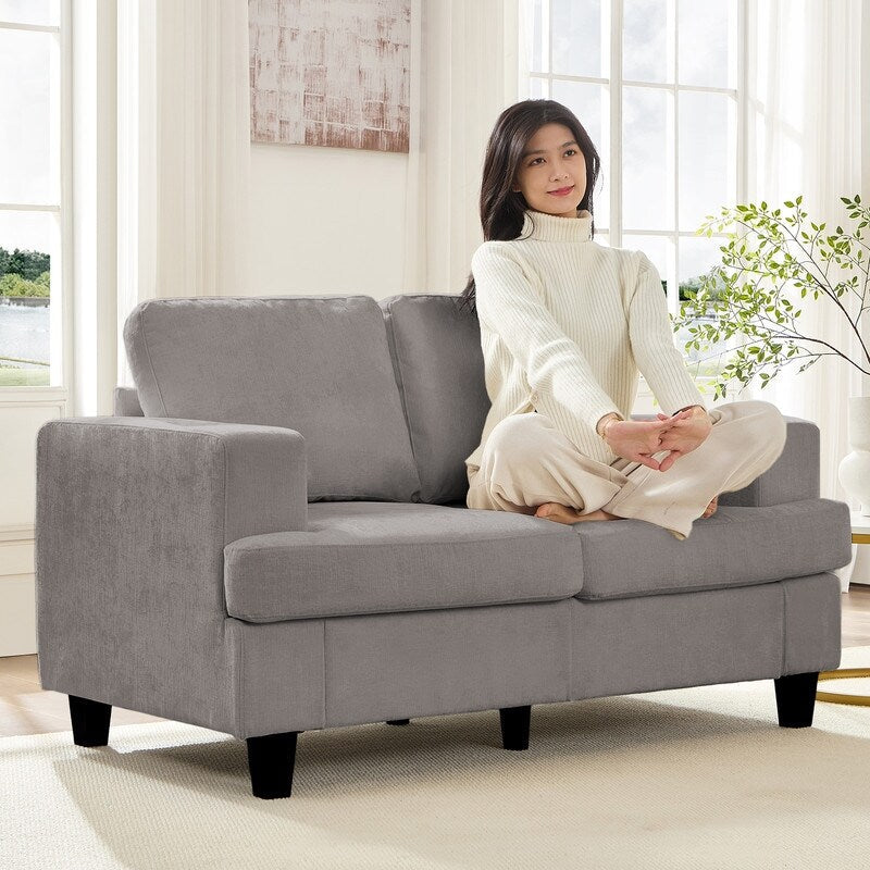 Mixoy W56Loveseat Sectional Sofa,Chenille Fabric Cloud Sleeper Comfy Upholstered 2-Seater Couches