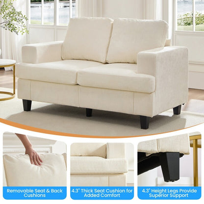 Mixoy W56Loveseat Sectional Sofa,Chenille Fabric Cloud Sleeper Comfy Upholstered 2-Seater Couches