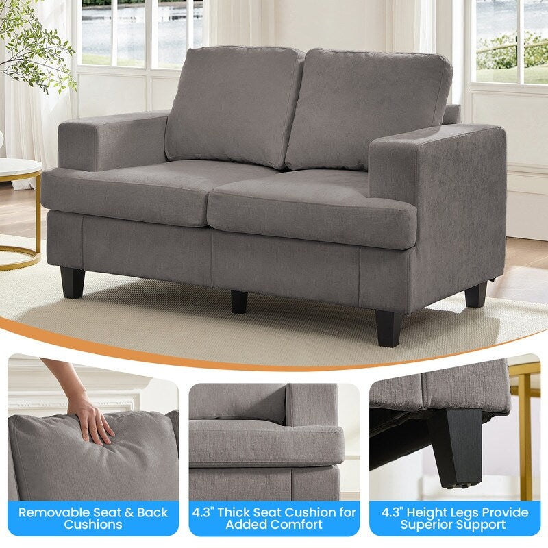 Mixoy W56Loveseat Sectional Sofa,Chenille Fabric Cloud Sleeper Comfy Upholstered 2-Seater Couches