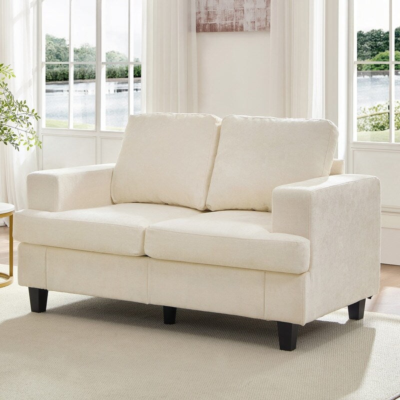 Mixoy W56Loveseat Sectional Sofa,Chenille Fabric Cloud Sleeper Comfy Upholstered 2-Seater Couches