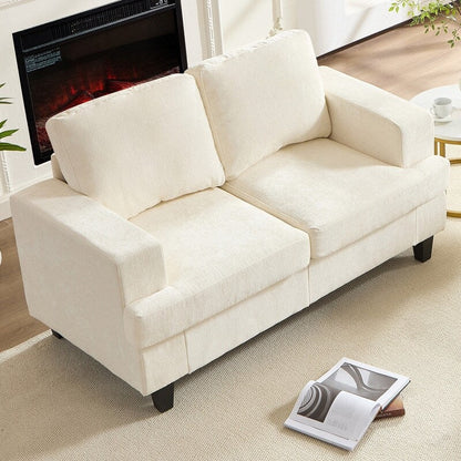 Mixoy W56Loveseat Sectional Sofa,Chenille Fabric Cloud Sleeper Comfy Upholstered 2-Seater Couches