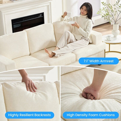 Mixoy W56Loveseat Sectional Sofa,Chenille Fabric Cloud Sleeper Comfy Upholstered 2-Seater Couches