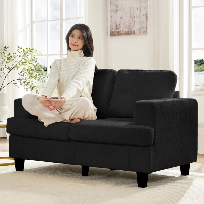 Mixoy W56Loveseat Sectional Sofa,Chenille Fabric Cloud Sleeper Comfy Upholstered 2-Seater Couches