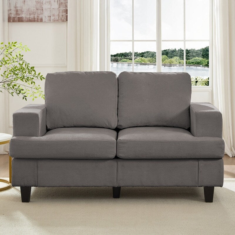 Mixoy W56Loveseat Sectional Sofa,Chenille Fabric Cloud Sleeper Comfy Upholstered 2-Seater Couches