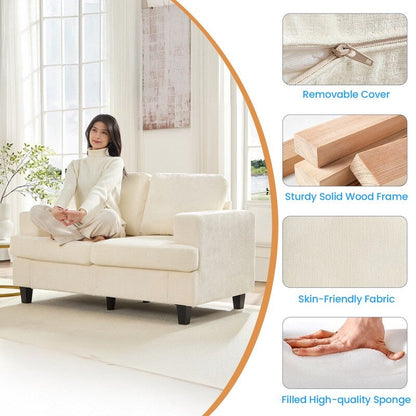Mixoy W56Loveseat Sectional Sofa,Chenille Fabric Cloud Sleeper Comfy Upholstered 2-Seater Couches