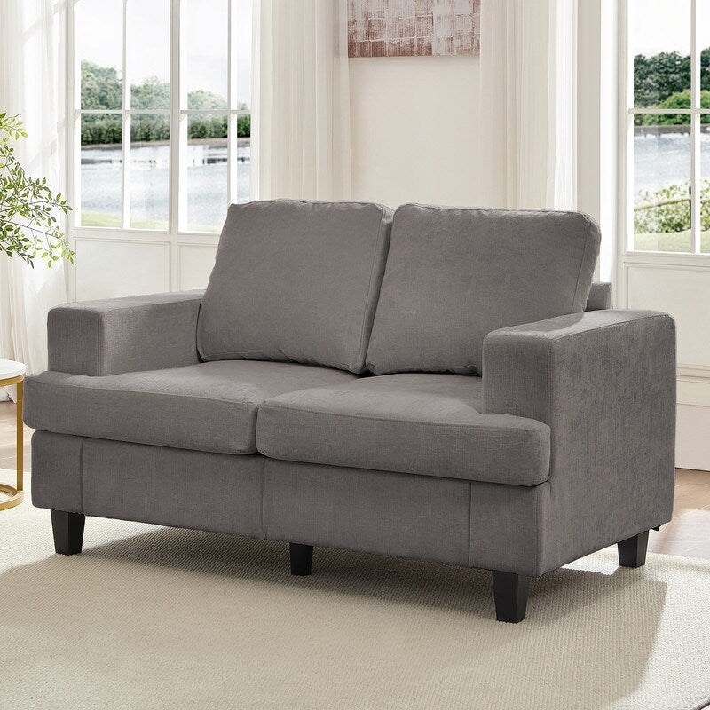 Mixoy W56Loveseat Sectional Sofa,Chenille Fabric Cloud Sleeper Comfy Upholstered 2-Seater Couches