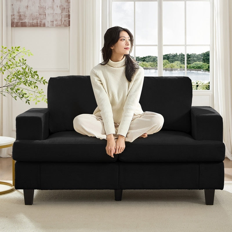 Mixoy W56Loveseat Sectional Sofa,Chenille Fabric Cloud Sleeper Comfy Upholstered 2-Seater Couches