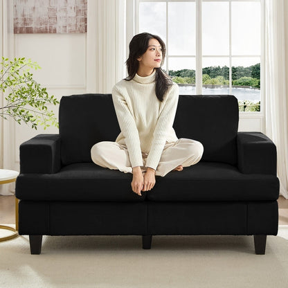 Mixoy W56Loveseat Sectional Sofa,Chenille Fabric Cloud Sleeper Comfy Upholstered 2-Seater Couches