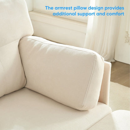 Mixoy W87U-Shaped Sectional Couches,Velvet 4-Seater Convertible Sofa With Movable Storage Ottomans