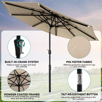 5/7/9 PCS Outdoor Dining Sets with 28W Textilene Swivel Chairs, Table