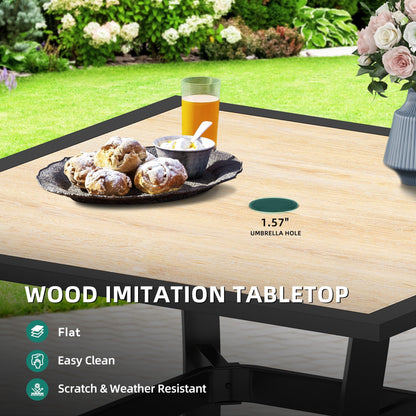 5/7/9 PCS Outdoor Dining Sets with 28W Textilene Swivel Chairs, Table