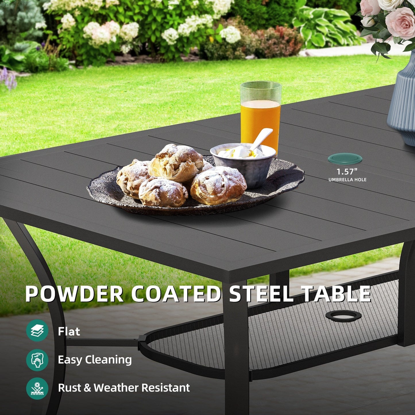 5/7/9 PCS Outdoor Dining Sets with 28W Textilene Swivel Chairs, Table
